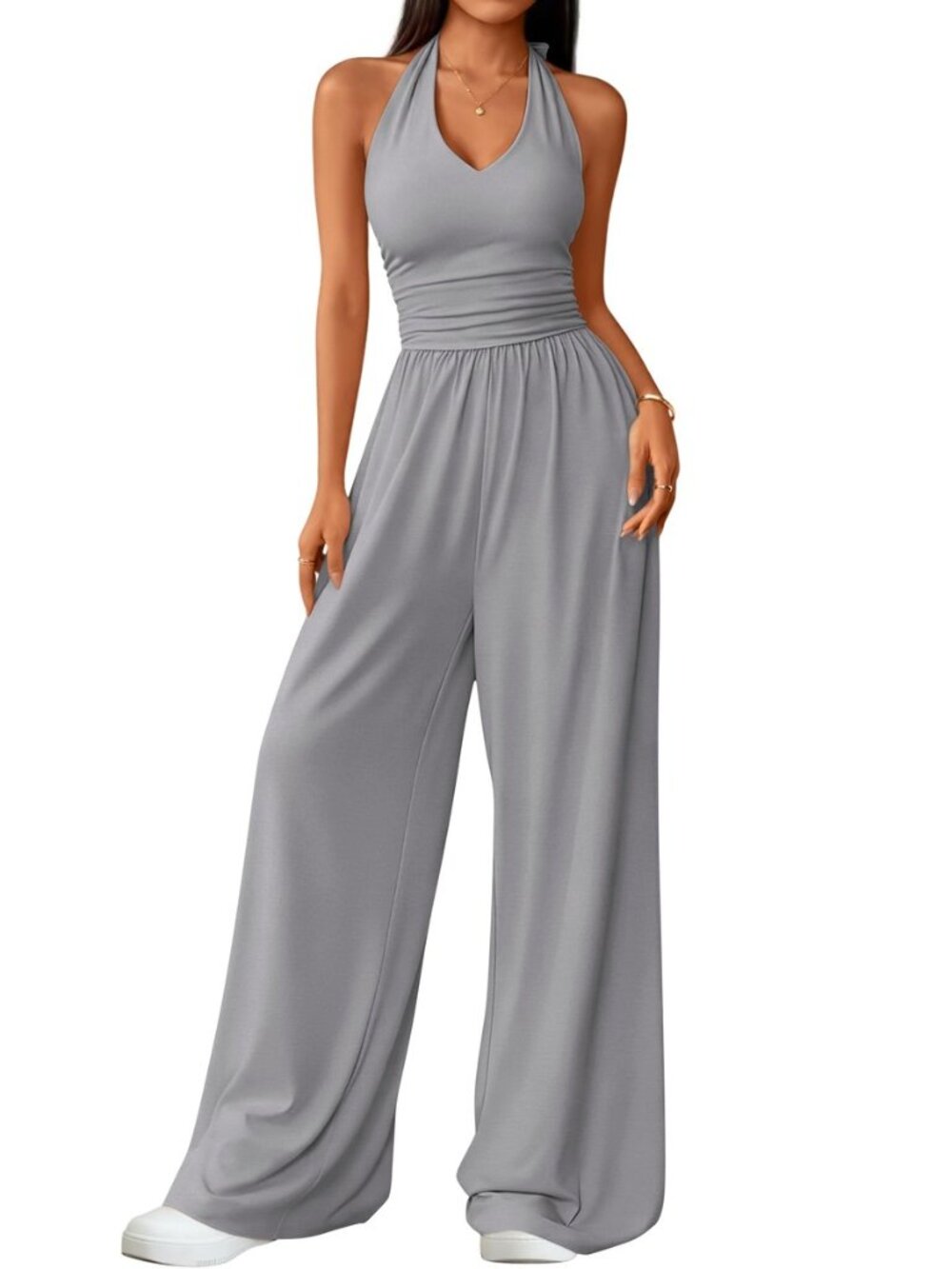 Women's 2026 Summer Casual Sleeveless Halter Neck Jumpsuits
